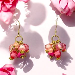 boucles-doreilles-grappe-roses