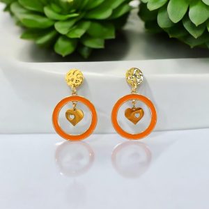 clous-doreilles-cercle-orange-coeur