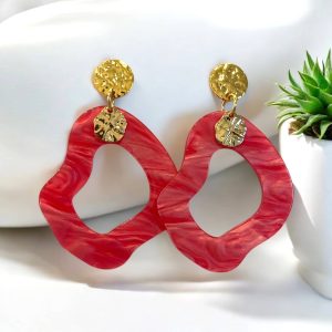 pendantes-ovale-pepite-rose