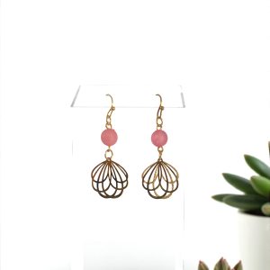 boucles-pendantes-rose-fleur